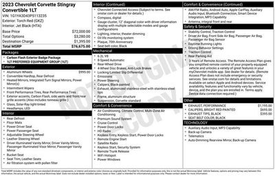 2023 Chevrolet Corvette Stingray 1LT