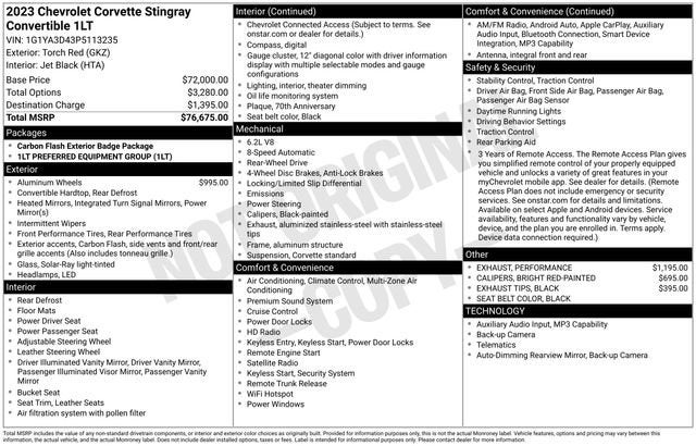 2023 Chevrolet Corvette Stingray 1LT