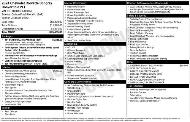 2024 Chevrolet Corvette Stingray 2LT