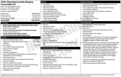 2024 Chevrolet Corvette Stingray 2LT