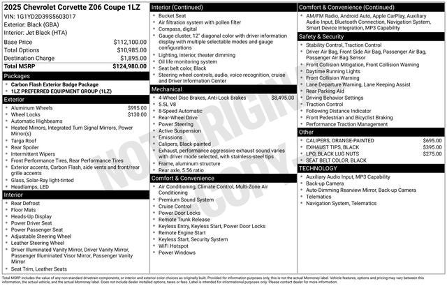2025 Chevrolet Corvette Z06 1LZ