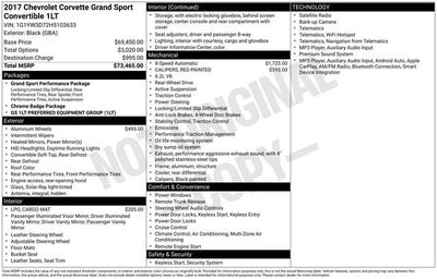 2017 Chevrolet Corvette Grand Sport Grand Sport 1LT