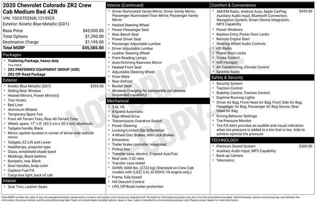 2020 Chevrolet Colorado 4WD ZR2