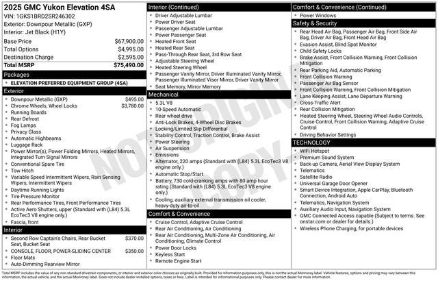 2025 GMC Yukon Elevation
