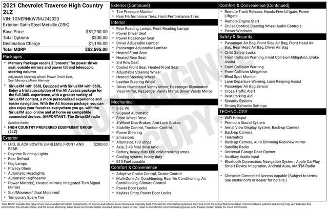 2021 Chevrolet Traverse High Country