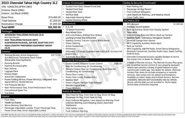 2023 Chevrolet Tahoe High Country