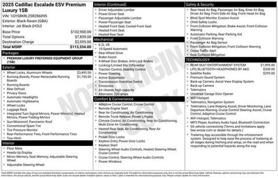 2025 Cadillac Escalade ESV Premium Luxury