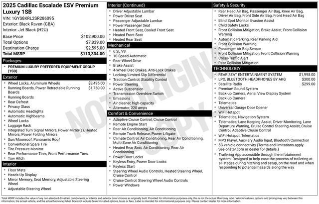 2025 Cadillac Escalade ESV Premium Luxury