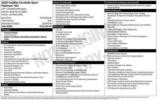 2025 Cadillac Escalade Sport Platinum