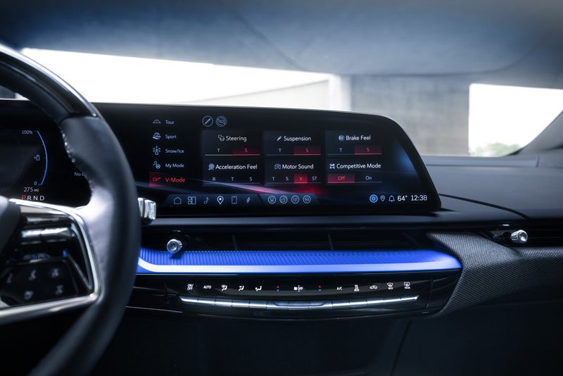 The 2026 OPTIQ-V Display Screen Displaying the V-Mode Settings | Ed Morse Sawgrass Cadillac in Sunrise FL