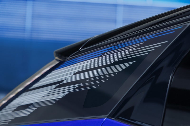 Close-up of the Modern Pattern on the 2026 OPTIQ-V Rear Quarter Glass | Ed Morse Sawgrass Cadillac in Sunrise FL